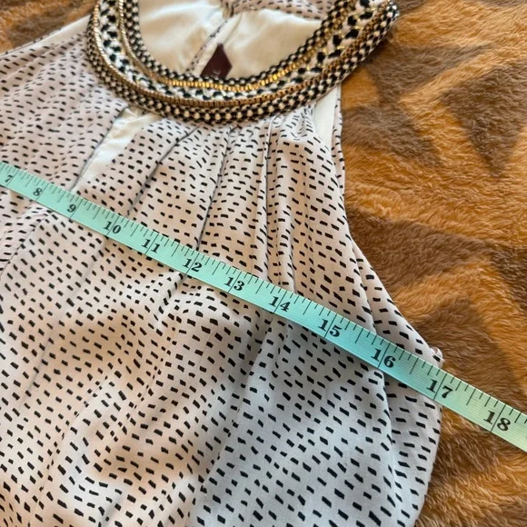 Anthropology Ranna Gill Cream Halter Maxi Dress with Black Floral Embroidery XS - Picture 11 of 12